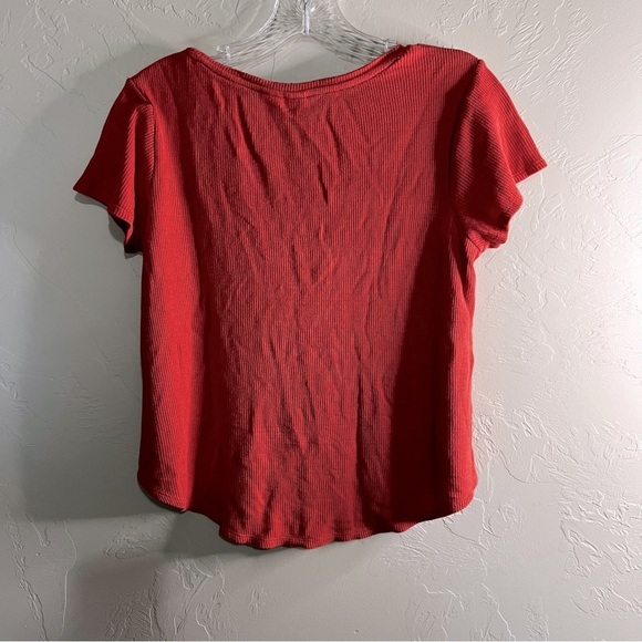 Volcom Women’s Lived In Lounge Orange Thermal Top - Picture 8 of 8